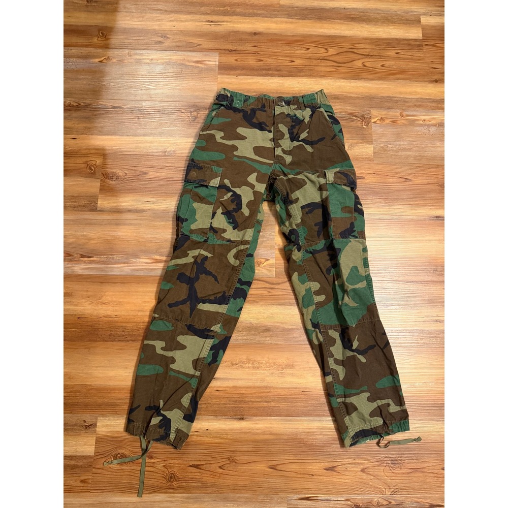 US Military Woodland Camo Cargo Pants Small Regular Ripstop BDU Trousers Mens
